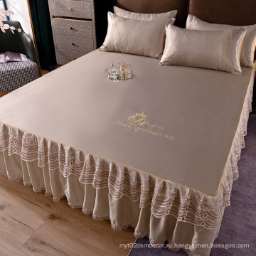 Вышивка логотипа Комплект плинтуса для двуспальной кровати домашний